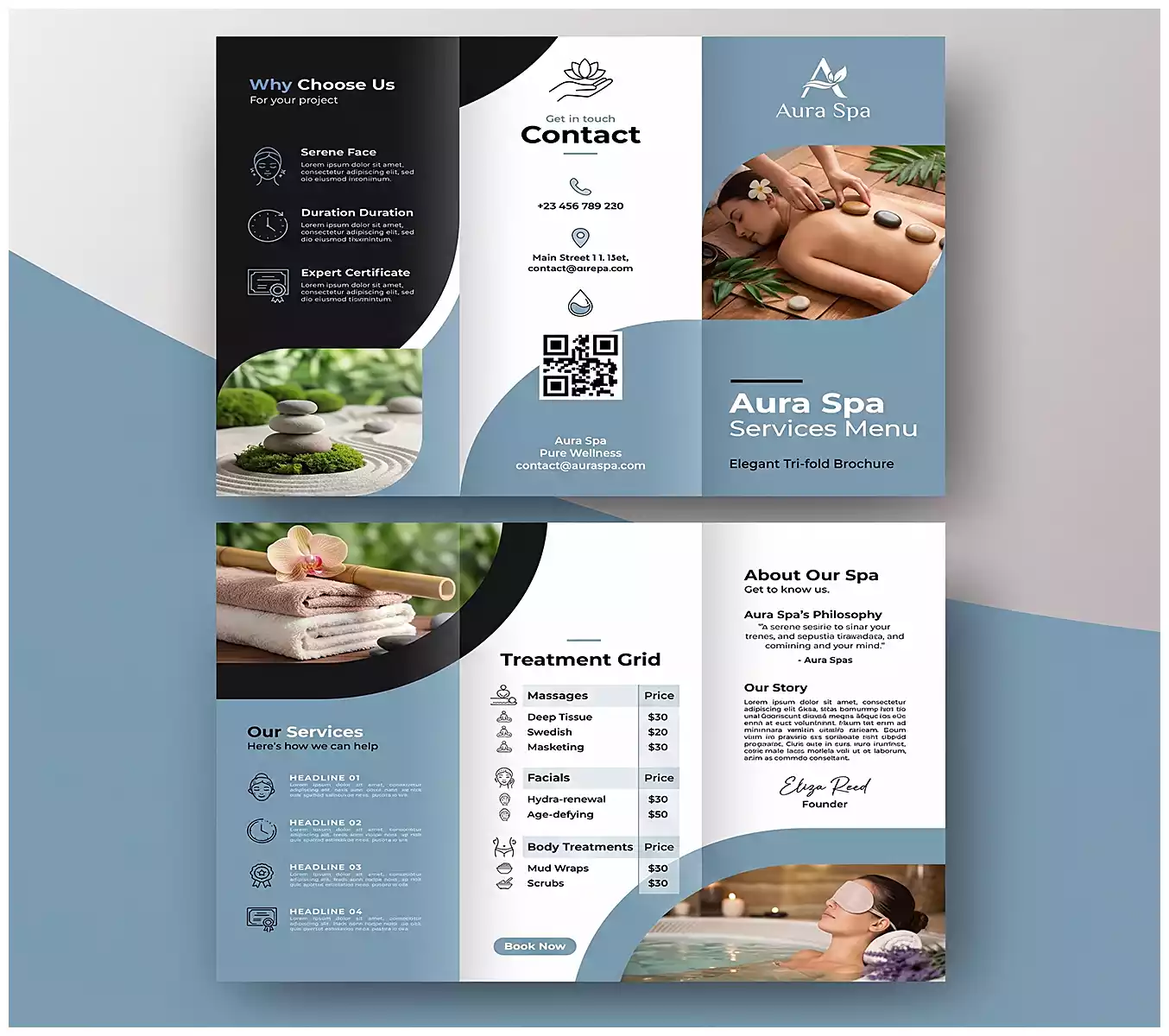 Aura Spa Services Menu