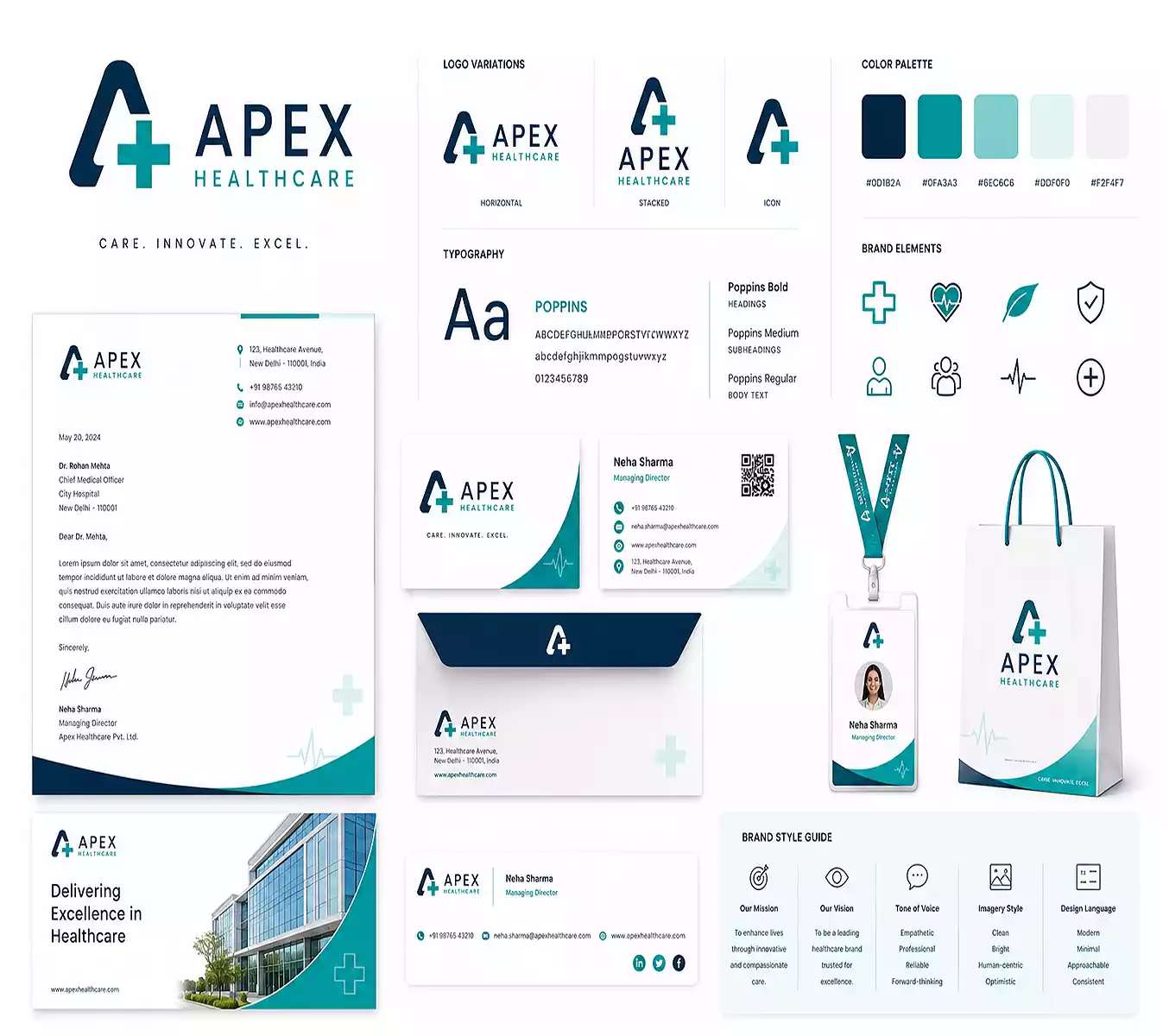 Apex Healthcare Logo & Identity