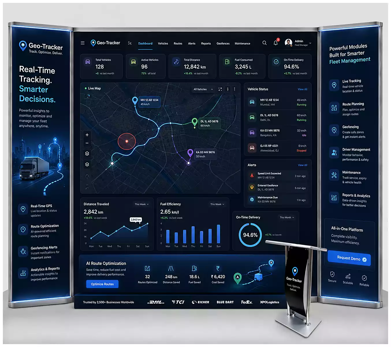 Geo-Tracker Dashboard Layout